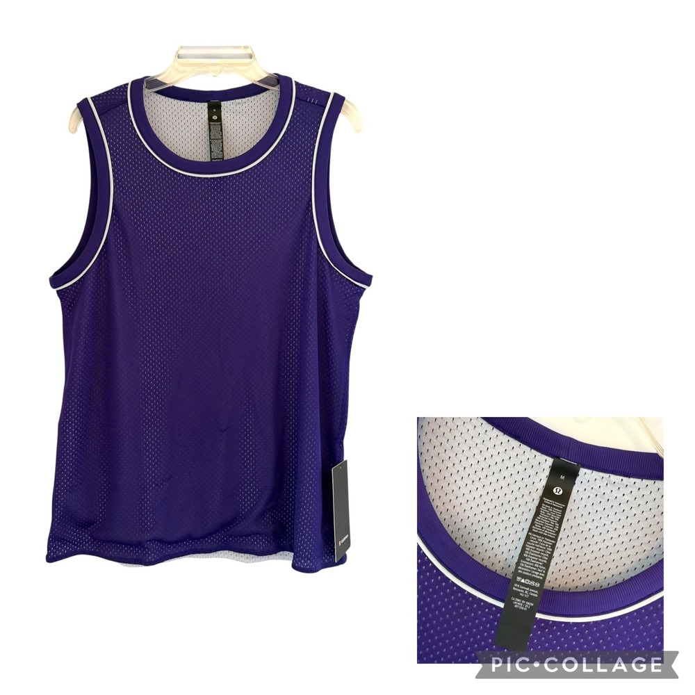 Lululemon Double-Layered Mesh Tank Basketball Jersey Purple LM1403S Medium NEW